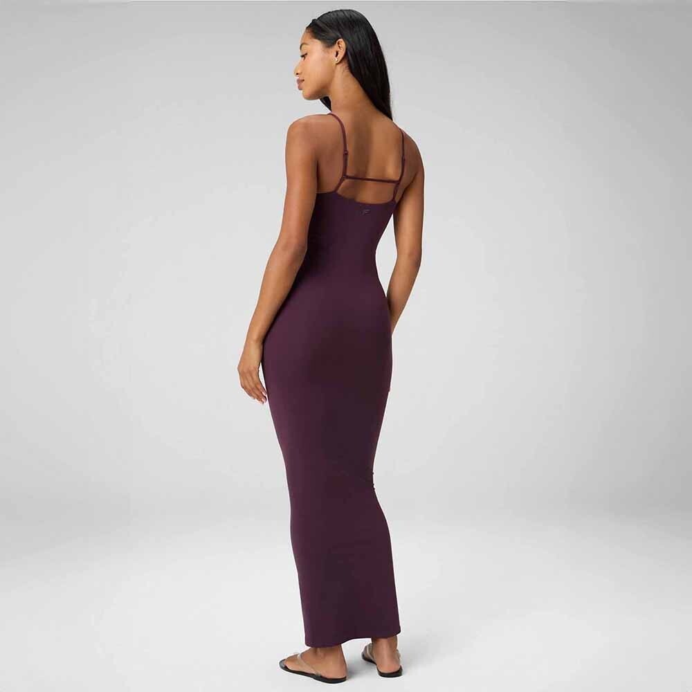 Vestido Strappy Seamless Maxi Dress Mujer Oxblood