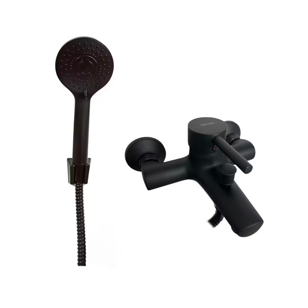 Grifería De Ducha Monocomando Exterior Con Transferencia Milano Negro Mate 