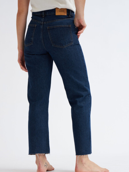 Pantalón de jean recto Azul Oscuro