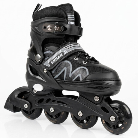 Patin Rollers Profesional Aluminio, Abec7, Silicona Blanco-Negro