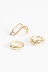 Set 3 anillos irregulares dorado