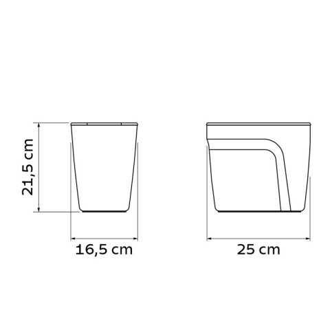 Papelera "COMPACTO" 6.5 Lt. en polipropileno blanco -TRAMONTINA TD0464