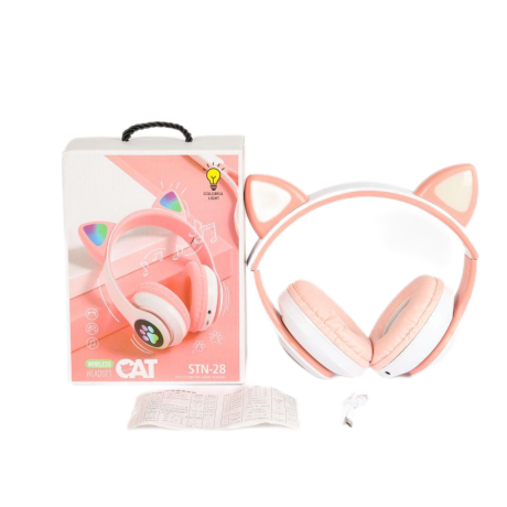 AURICULARES INALAMBRICOS BLUETOOTH VINCHA STN28 INFANTILES GATO ROSADOS AURICULARES INALAMBRICOS BLUETOOTH VINCHA STN28 INFANTILES GATO ROSADOS