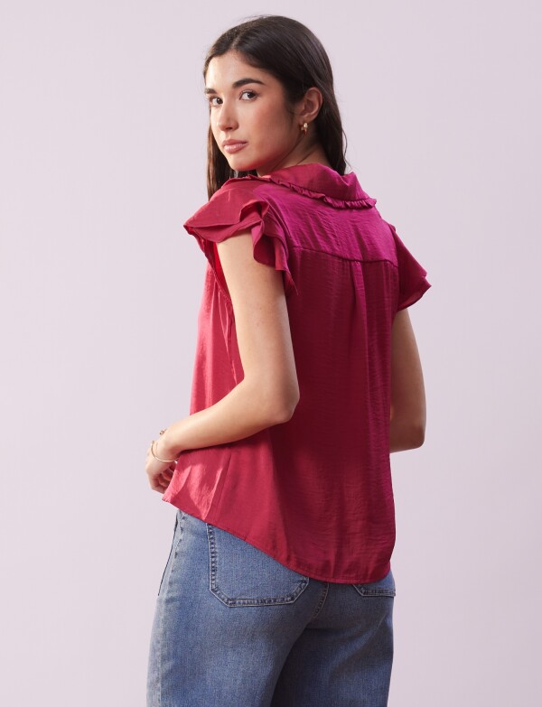 Camisa Saten FUCSIA