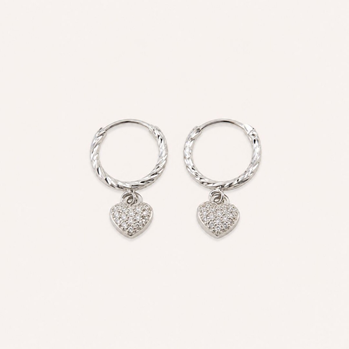 Aritos Mini Corazon - Plata 925 