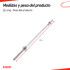 Barra Recta Maciza 1.5m con Topes Barra Recta Maciza 1.5m con Topes
