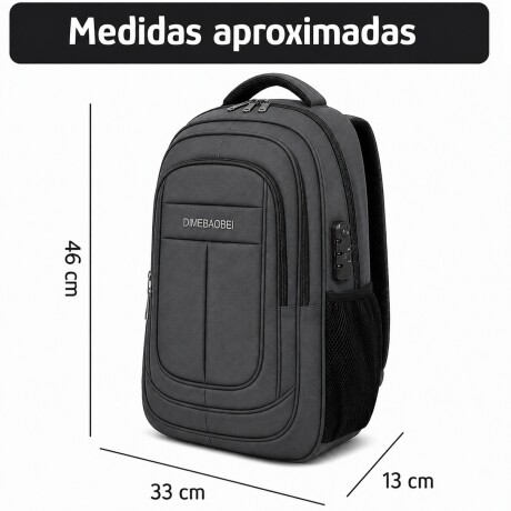 Mochila Sport 18" Para Notebook Candado Integrado Reforzada Gris