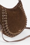Cartera de hombro suede trenzado chocolate