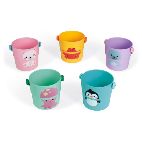 Set x5 baldes con agujeros para bebés Set x5 baldes con agujeros para bebés