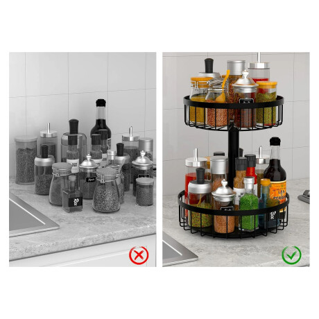 Frutero de metal negro de 2 niveles Negro