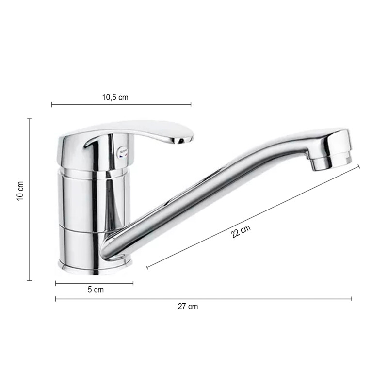 Monocomando mesada de cocina acero inox PLATEADO