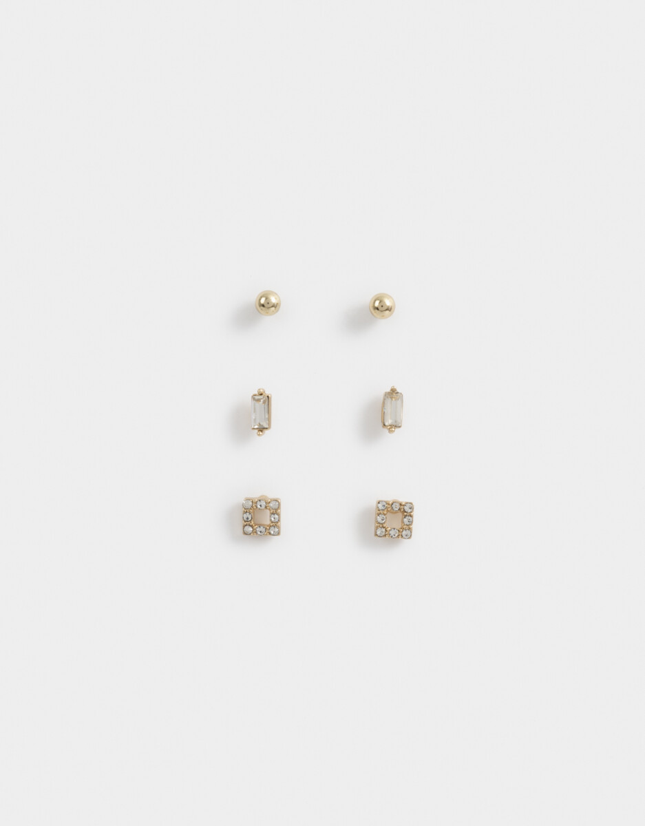 Set De Aros Con Strass 
