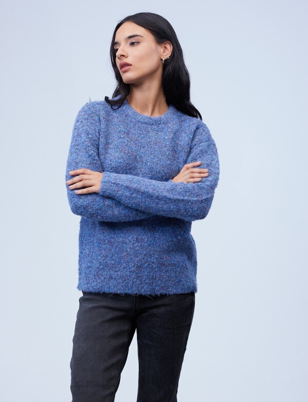 Buzo Lana Melange AZUL