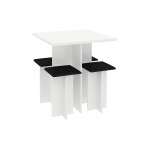 JUEGO DE COMEDOR - 4 BANCOS BLANCO