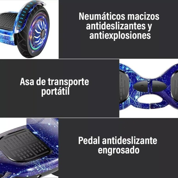 Skate Electrico Hoverboard Musica Bluetooth Luz Patineta 10" Color Variante Cosmos Azul