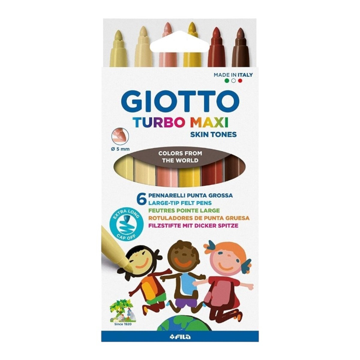Marcadores Giotto Turbo Maxi Skin Tones 6 Colores 