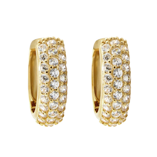 Caravanas aros Leticia de oro amarillo 18k con circonias Caravanas aros Leticia de oro amarillo 18k con circonias