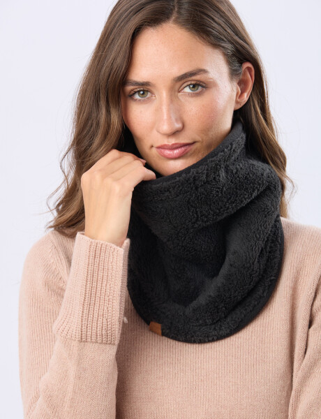 CUELLO POLAR Y SHERPA Negro