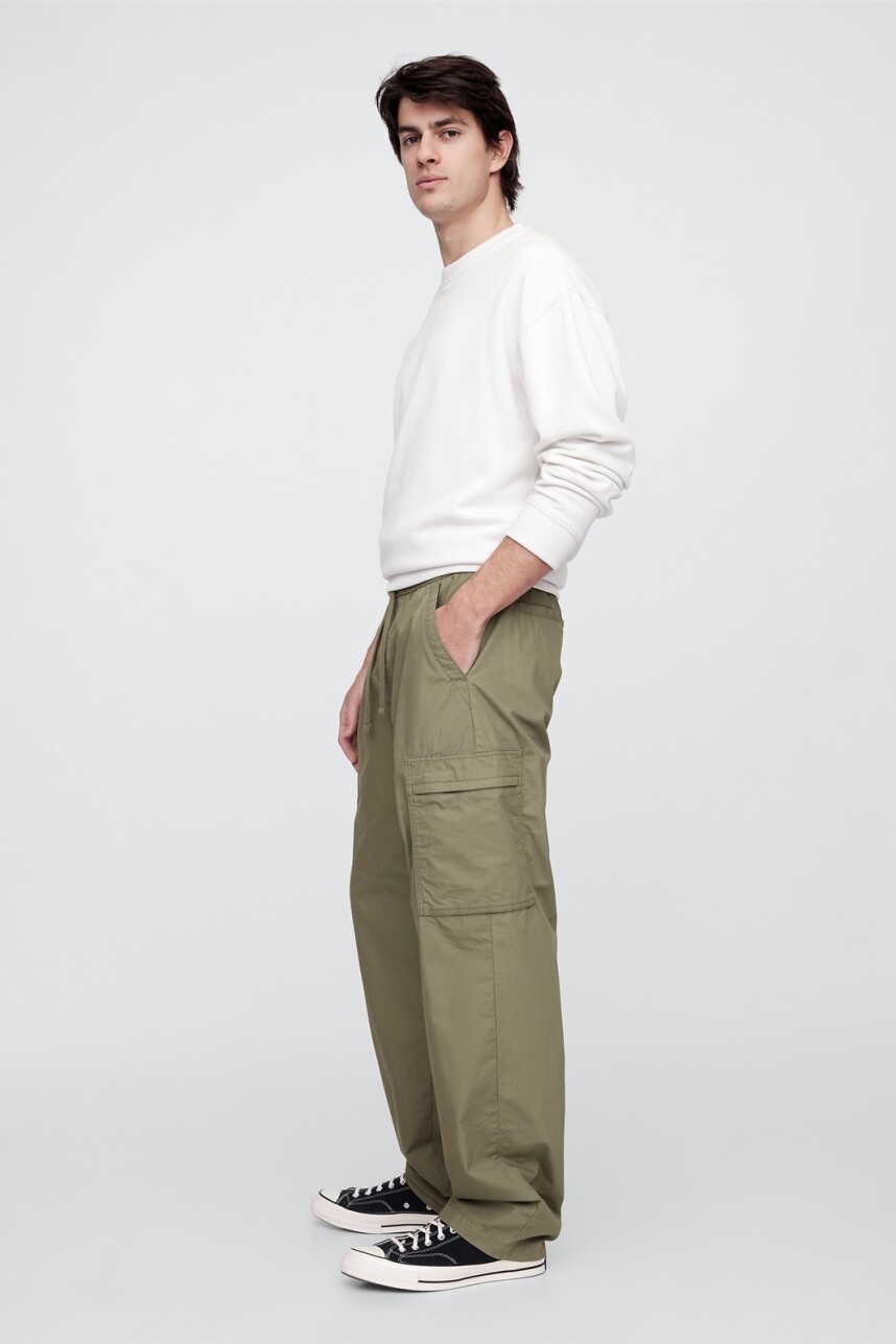 Pantalón Cargo Baggy Hombre Moss Stone