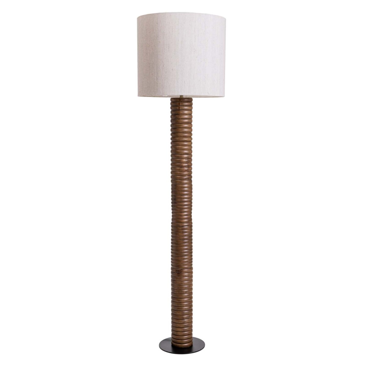 LAMPARA DE PIE - MADERA NATURAL-BEIGE Q5Y2 