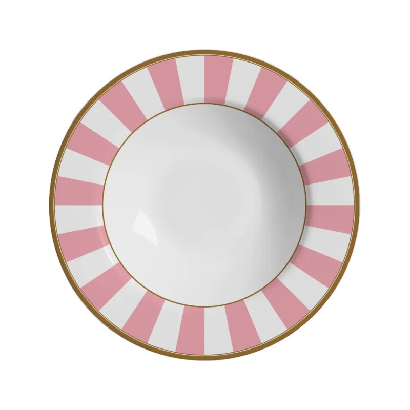 Juego de 6 Platos Hondo de Cerámica Alleanza 25cm Stripe Rosa Juego de 6 Platos Hondo de Cerámica Alleanza 25cm Stripe Rosa