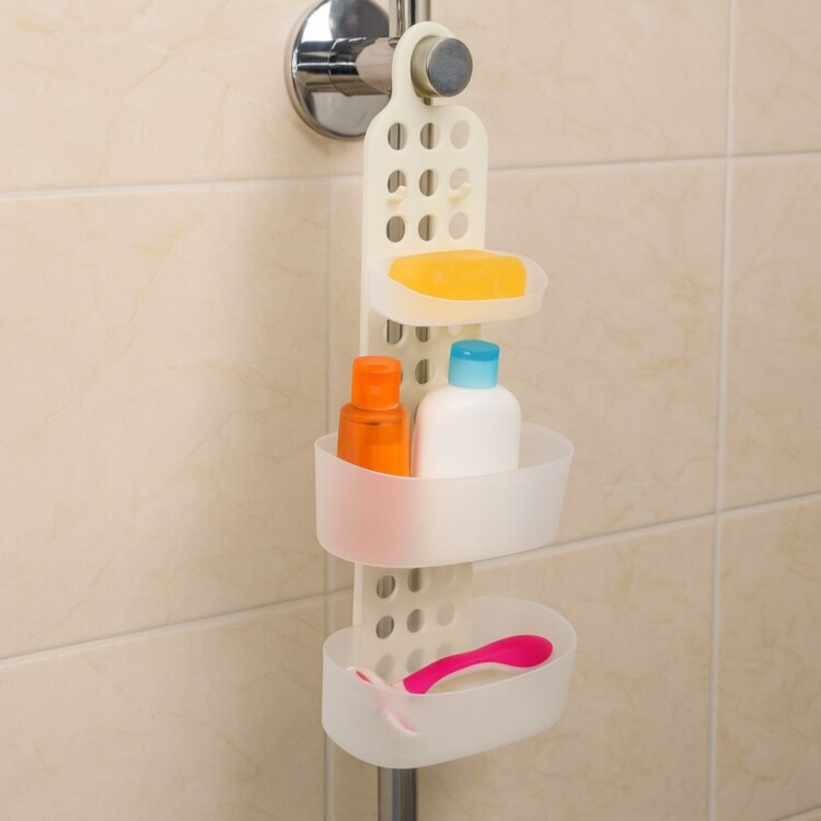 ESTANTES PARA DUCHA CON PERCHA Blanco