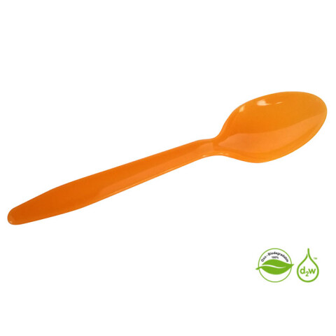 Cuchara Biodegradable x10 Unidades Naranja