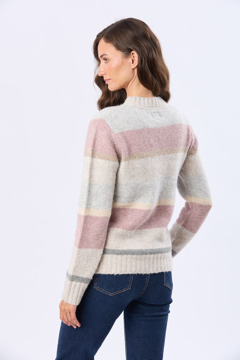 BUZO TEJIDO RAYADO Rosa