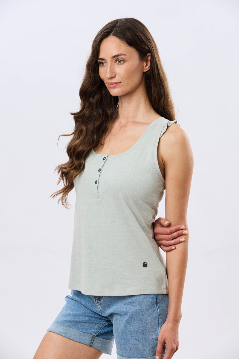 MUSCULOSA LISA DE ALGODÓN - Verde 