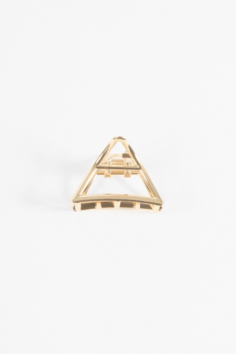 Broche metálico triangular dorado