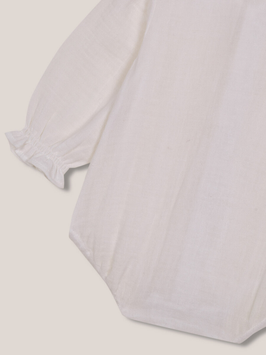 Camisa Body Con Volante Blanco Roto