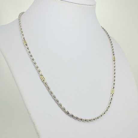 Gargantilla de plata 925 con detalles de doublé en oro 18ktes. Gargantilla de plata 925 con detalles de doublé en oro 18ktes.
