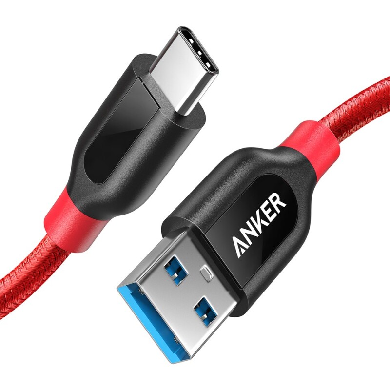 Cable PowerLine+ USB-C to USB 6ft Red Cable PowerLine+ USB-C to USB 6ft Red
