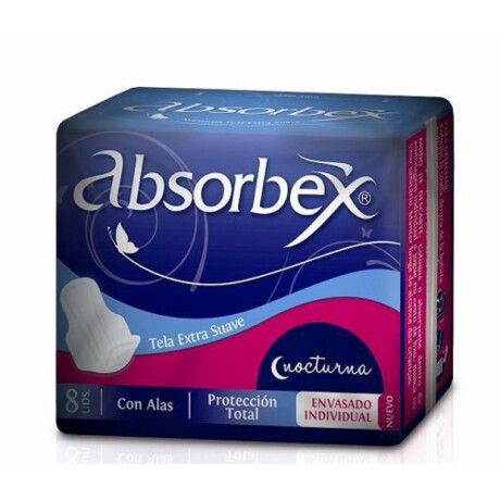 TOALLAS FEMENINAS ABSORBEX NOCTURNAS CON GEL X8 TOALLAS FEMENINAS ABSORBEX NOCTURNAS CON GEL X8