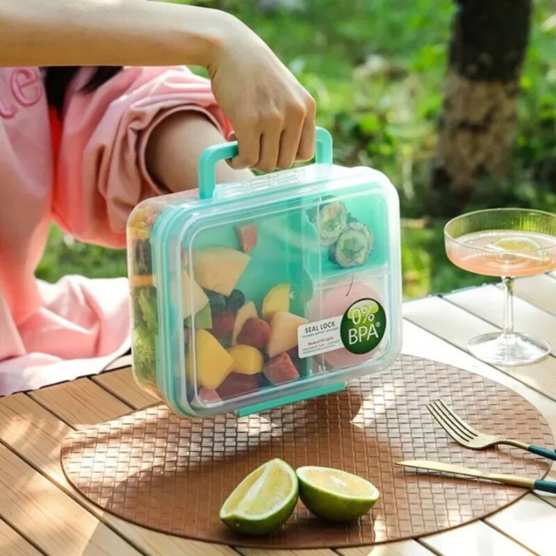 Vianda Recipiente Comida Almuerzo Libre Bpa 1,6lts Division Color rosa