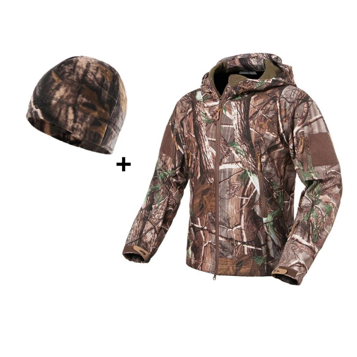 Combo Campera Tácticas Impermeable + Gorro Micro Polar - Realtree 