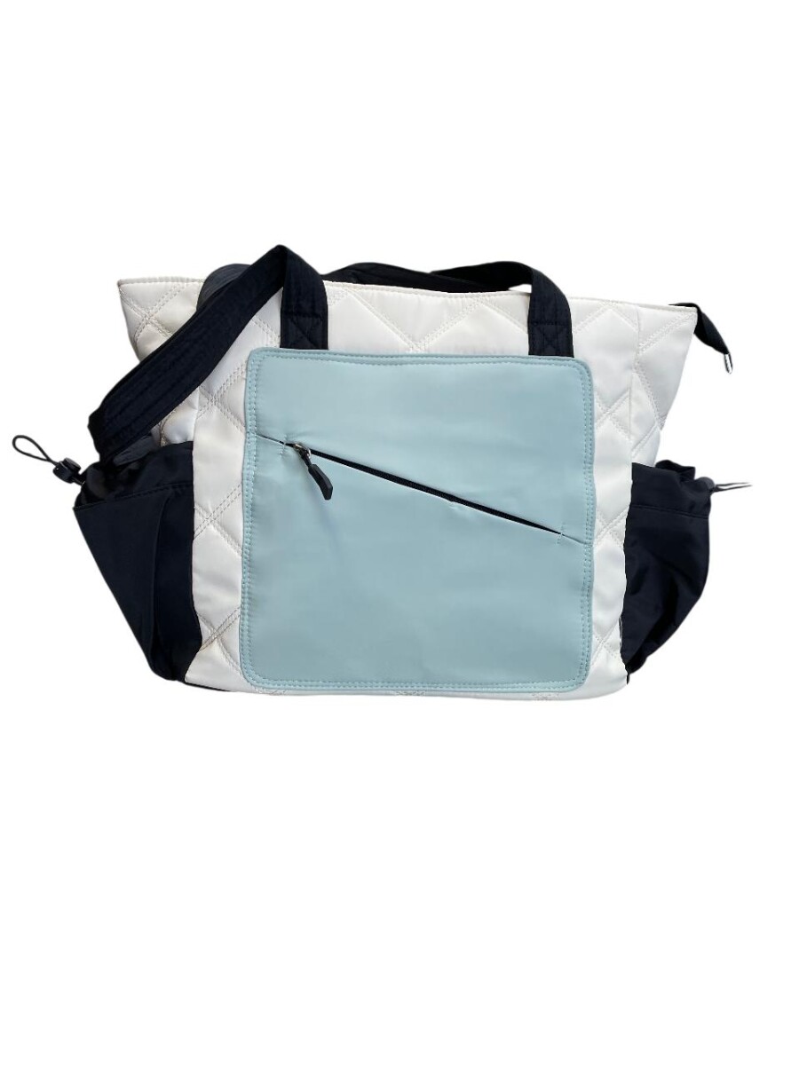 Cartera Tote Combinada - combinado c/celeste 