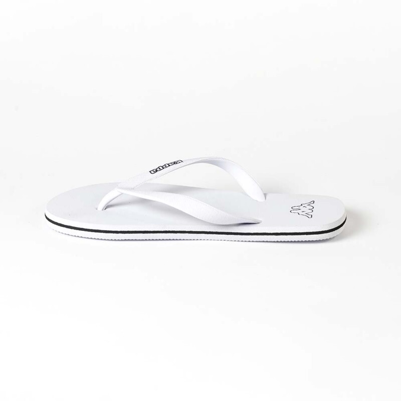 Sandalias Slides Logo Moker Unisex White - Black