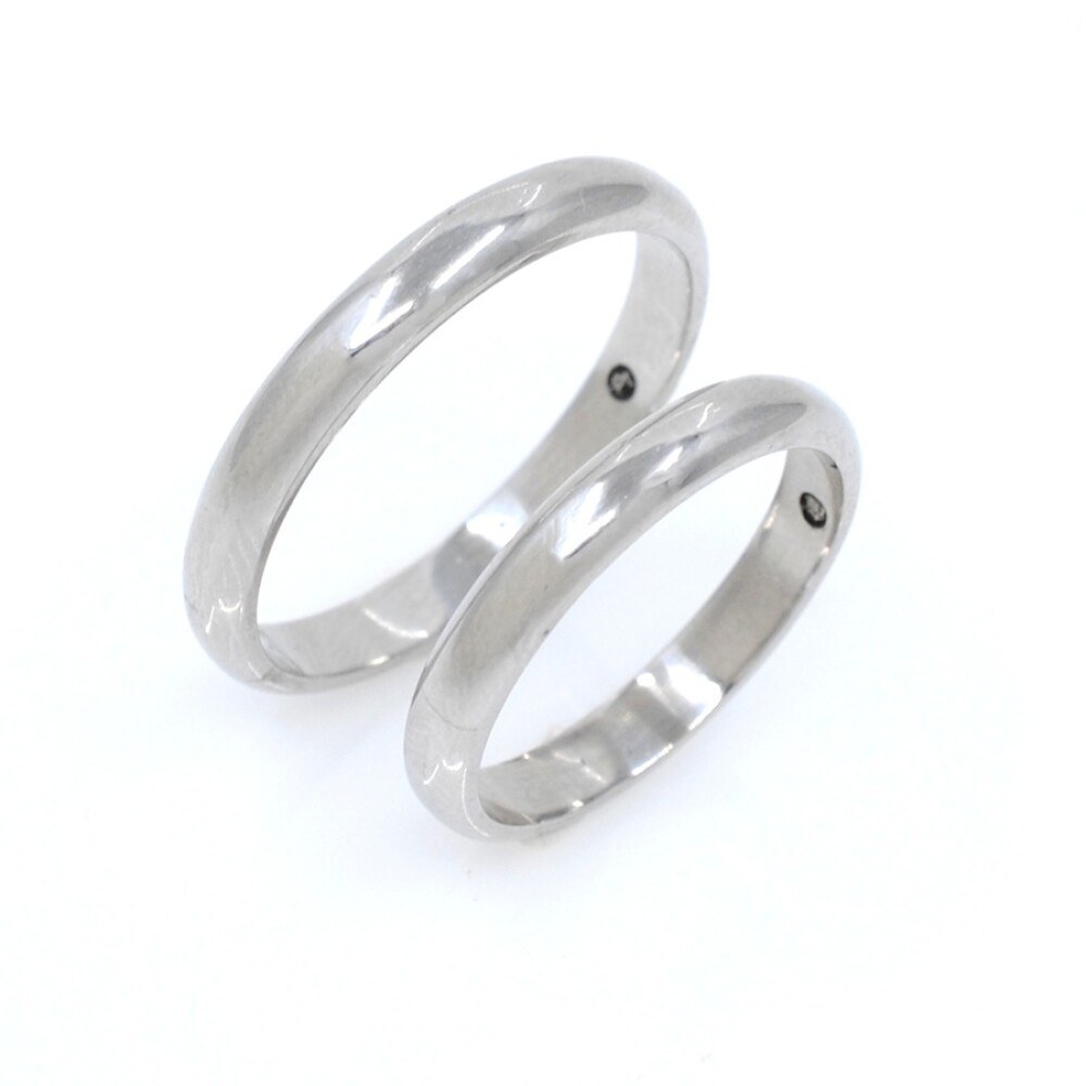 Par de alianzas Platino bombé especial 3 mm Par de alianzas Platino bombé especial 3 mm