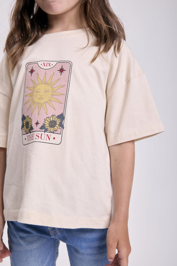 Remera Estampa Sol Beige
