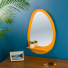 Espejo decorativo con estante Naranja