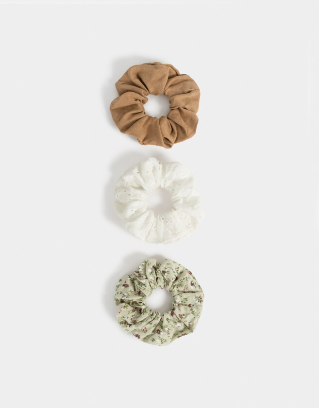 Skunzies Set por 3 Set De Scrunchies - Verde Medio