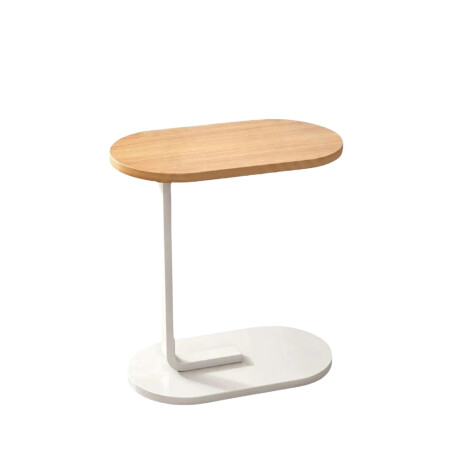 Mesa auxiliar Lumax de arrime MDF minimalista para living Madera Claro y Blanco