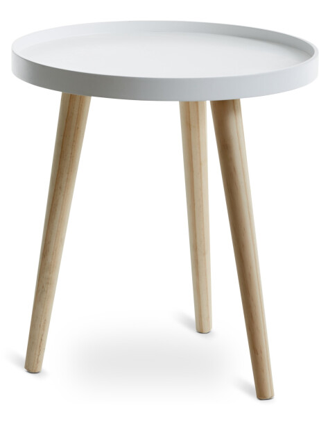 Mesa auxiliar BAKKEBJERG Ø40 blanco/natural Mesa auxiliar BAKKEBJERG Ø40 blanco/natural