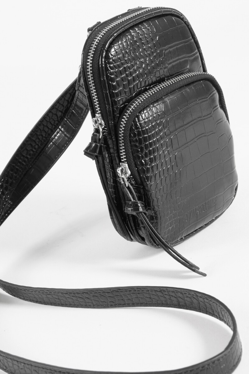 Porta celular croco negro