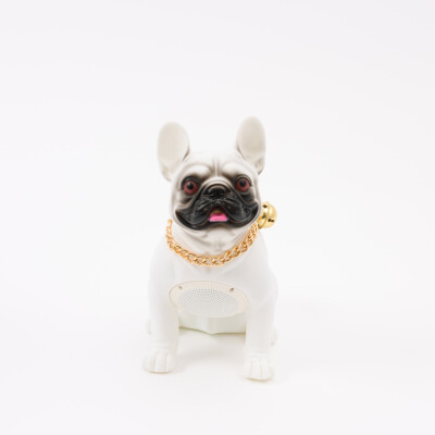 Parlante portátil CH-M15M USB mediano diseño perro blanco con micrófono Parlante portátil CH-M15M USB mediano diseño perro blanco con micrófono