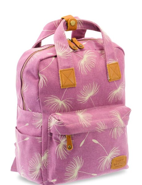 MOCHILA DE LONA ESTAMPADA Rosado