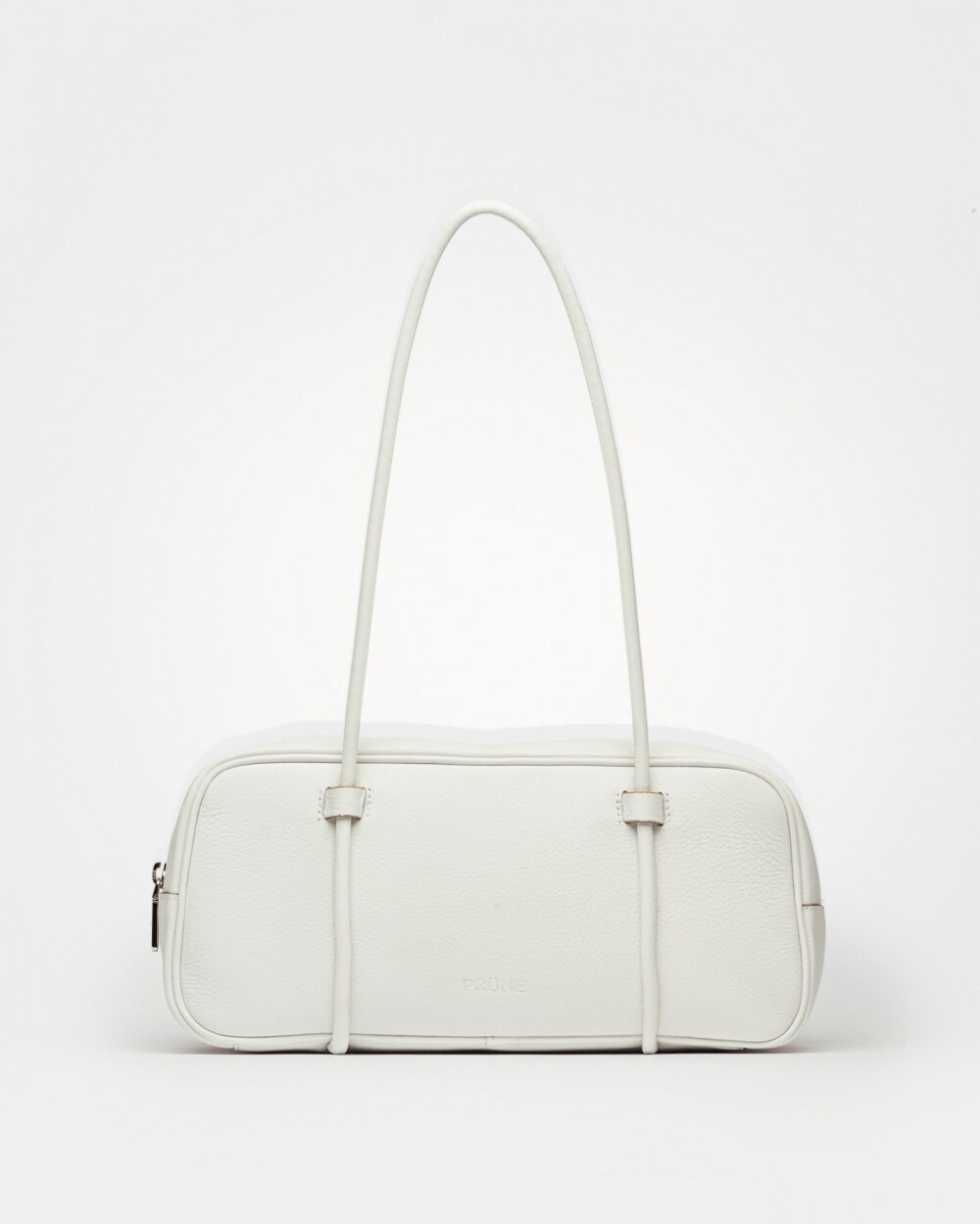 Cartera al hombro Horizon en cuero graneado Blanco