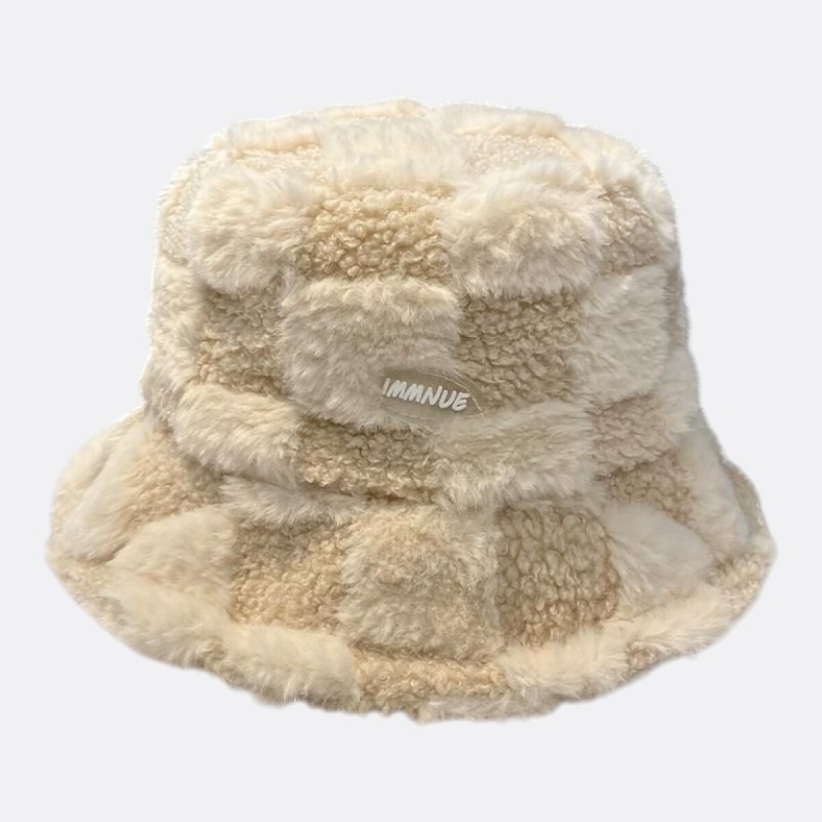 Gorro Bucket Split Cuadros - Beige 