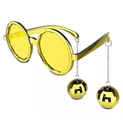 Lentes con Bola de Espejos Dorado